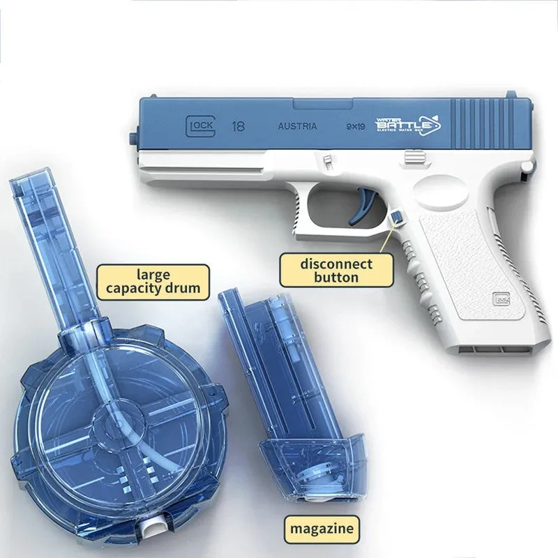 Electric Water Gun, up to 9 m Ft Rang Electric Automatic Water Gun, 450CC 60CC High Capacity Squirt Guns for Summer Pool Beach Party Water Blasters
