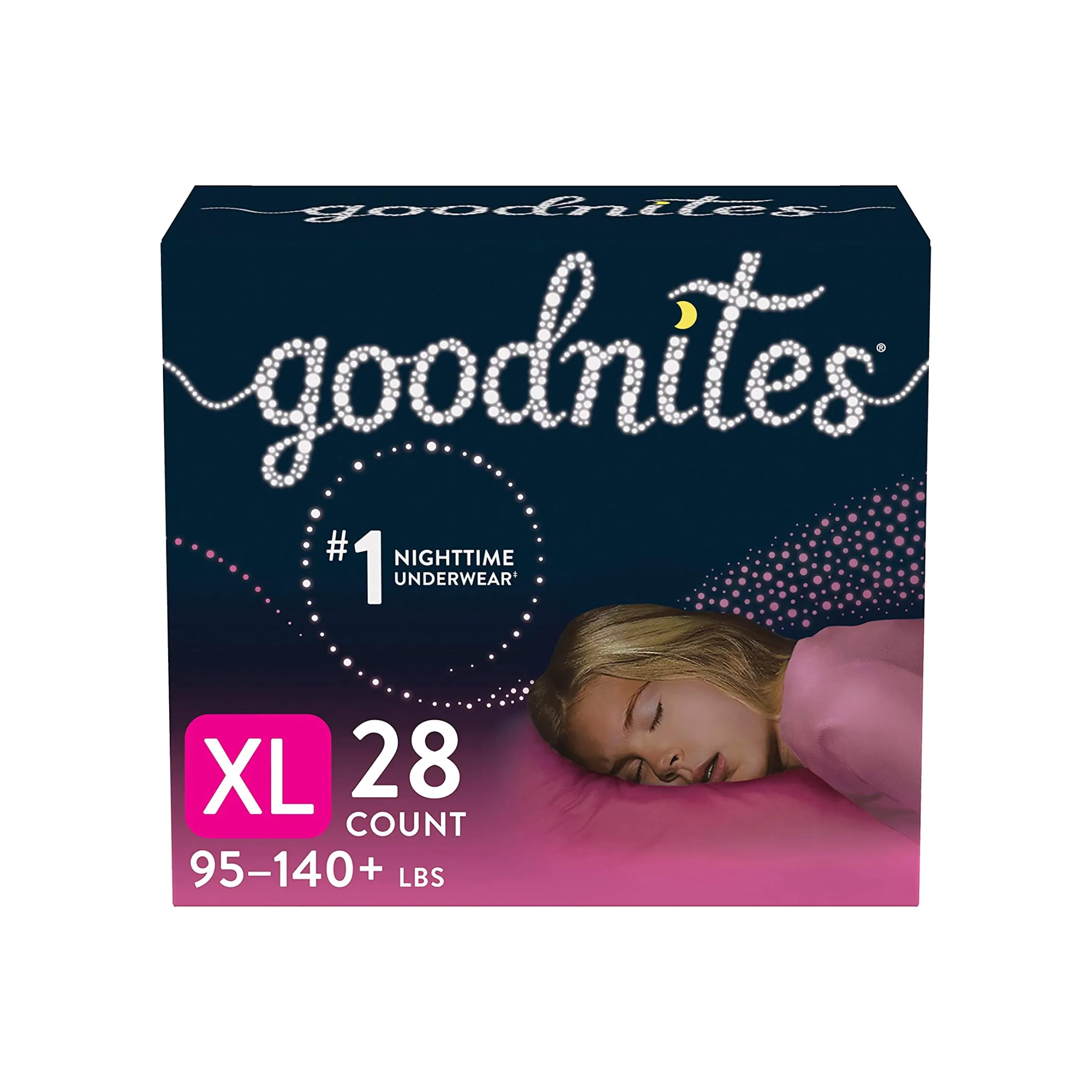 Goodnites Nighttime Bedwetting Underwear For Girls, X-Large, 28 Ct, 95-140 lb.