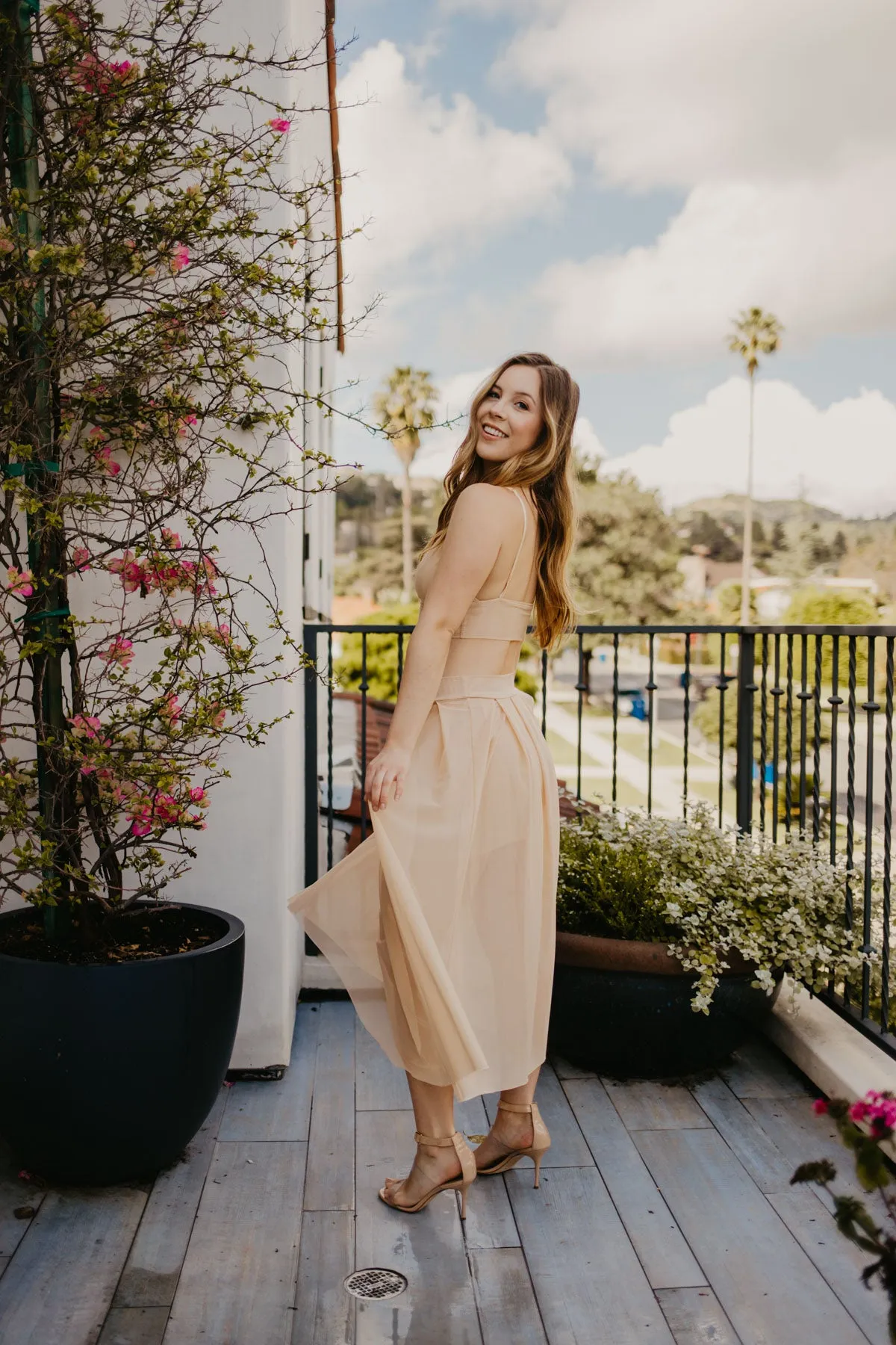 Mesh Skirt Nude