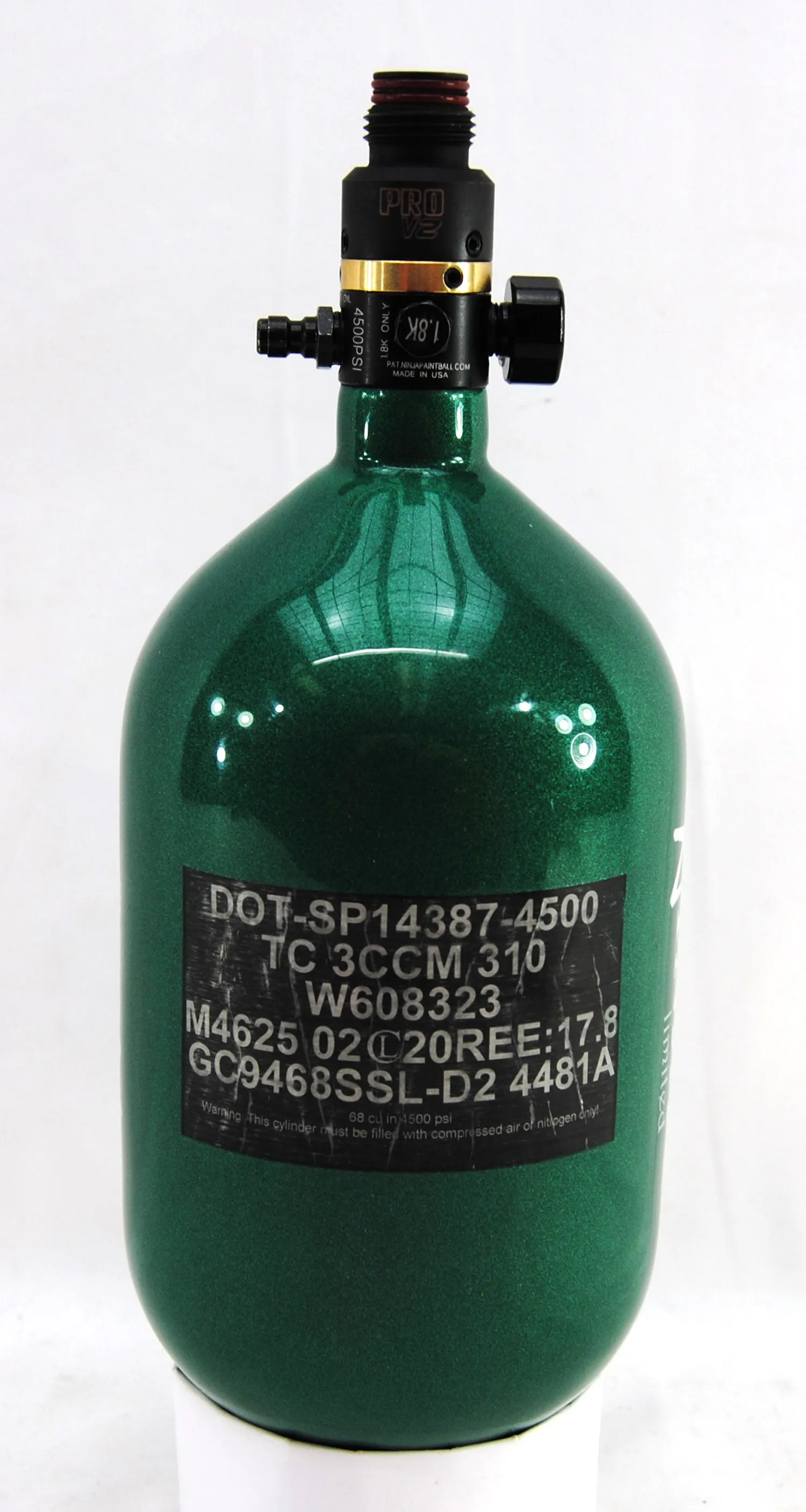 Ninja 68ci 4500psi HPA Tank - Limited Edition St. Patrick's Day Lucky Clover - Pro V2 Regulator