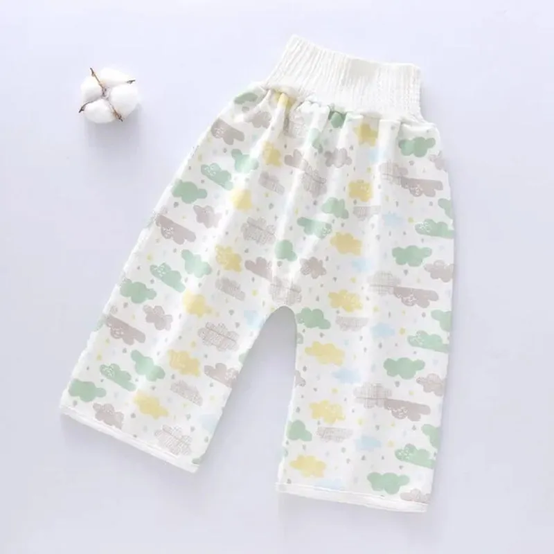 "Ultimate 2-In-1 Waterproof Diaper Skirt: Stylish, High-Waisted Cotton Training Pants for Kids - Say Goodbye to Leaks!"