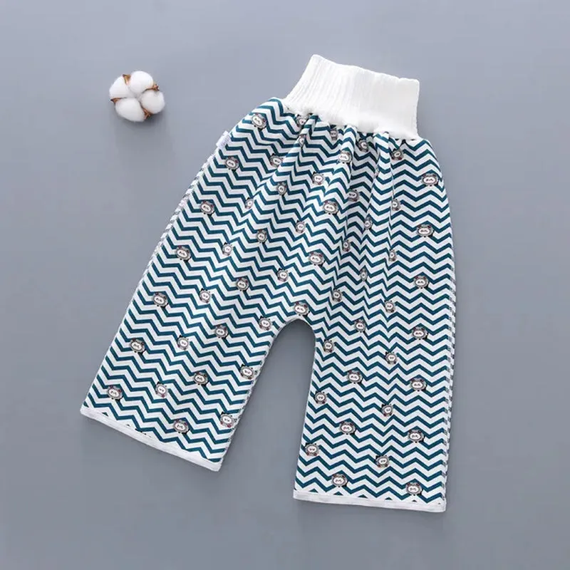 "Ultimate 2-In-1 Waterproof Diaper Skirt: Stylish, High-Waisted Cotton Training Pants for Kids - Say Goodbye to Leaks!"