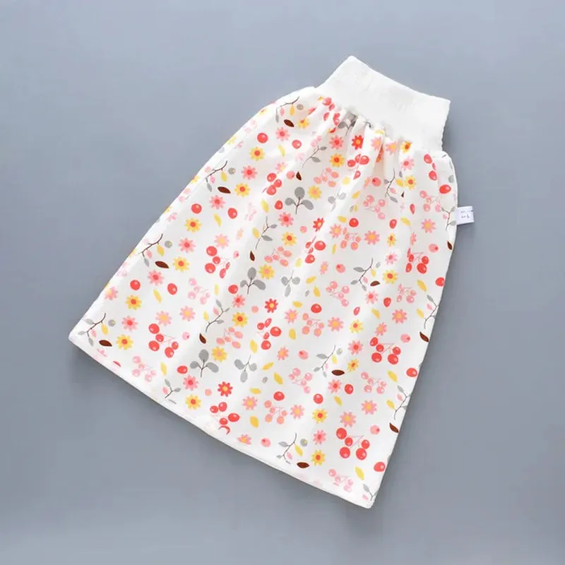 "Ultimate 2-In-1 Waterproof Diaper Skirt: Stylish, High-Waisted Cotton Training Pants for Kids - Say Goodbye to Leaks!"
