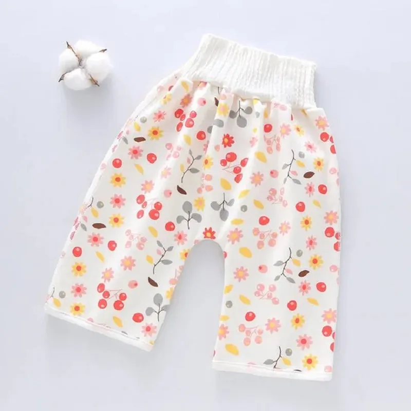 "Ultimate 2-In-1 Waterproof Diaper Skirt: Stylish, High-Waisted Cotton Training Pants for Kids - Say Goodbye to Leaks!"