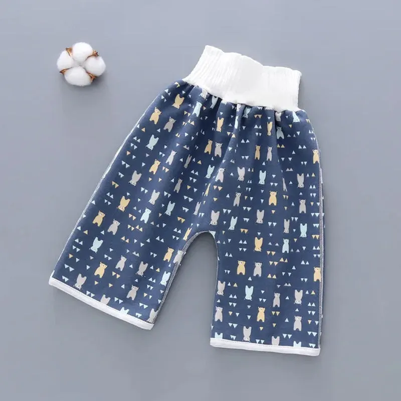 "Ultimate 2-In-1 Waterproof Diaper Skirt: Stylish, High-Waisted Cotton Training Pants for Kids - Say Goodbye to Leaks!"