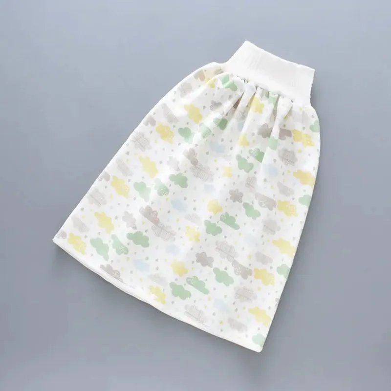 "Ultimate 2-In-1 Waterproof Diaper Skirt: Stylish, High-Waisted Cotton Training Pants for Kids - Say Goodbye to Leaks!"