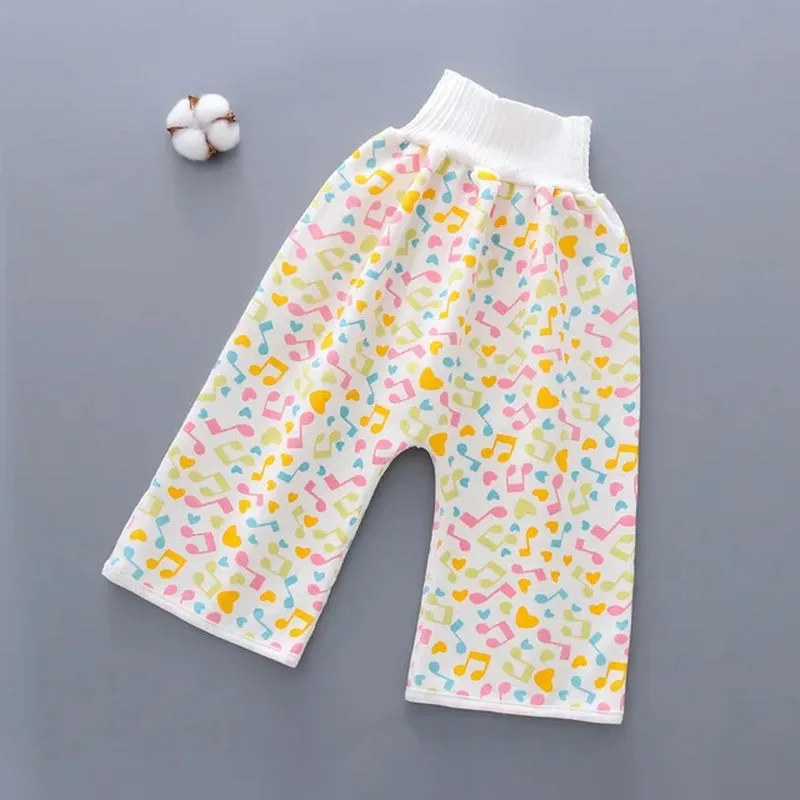 "Ultimate 2-In-1 Waterproof Diaper Skirt: Stylish, High-Waisted Cotton Training Pants for Kids - Say Goodbye to Leaks!"