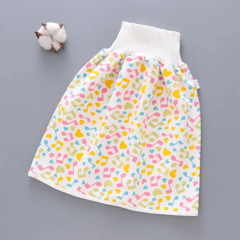 "Ultimate 2-In-1 Waterproof Diaper Skirt: Stylish, High-Waisted Cotton Training Pants for Kids - Say Goodbye to Leaks!"