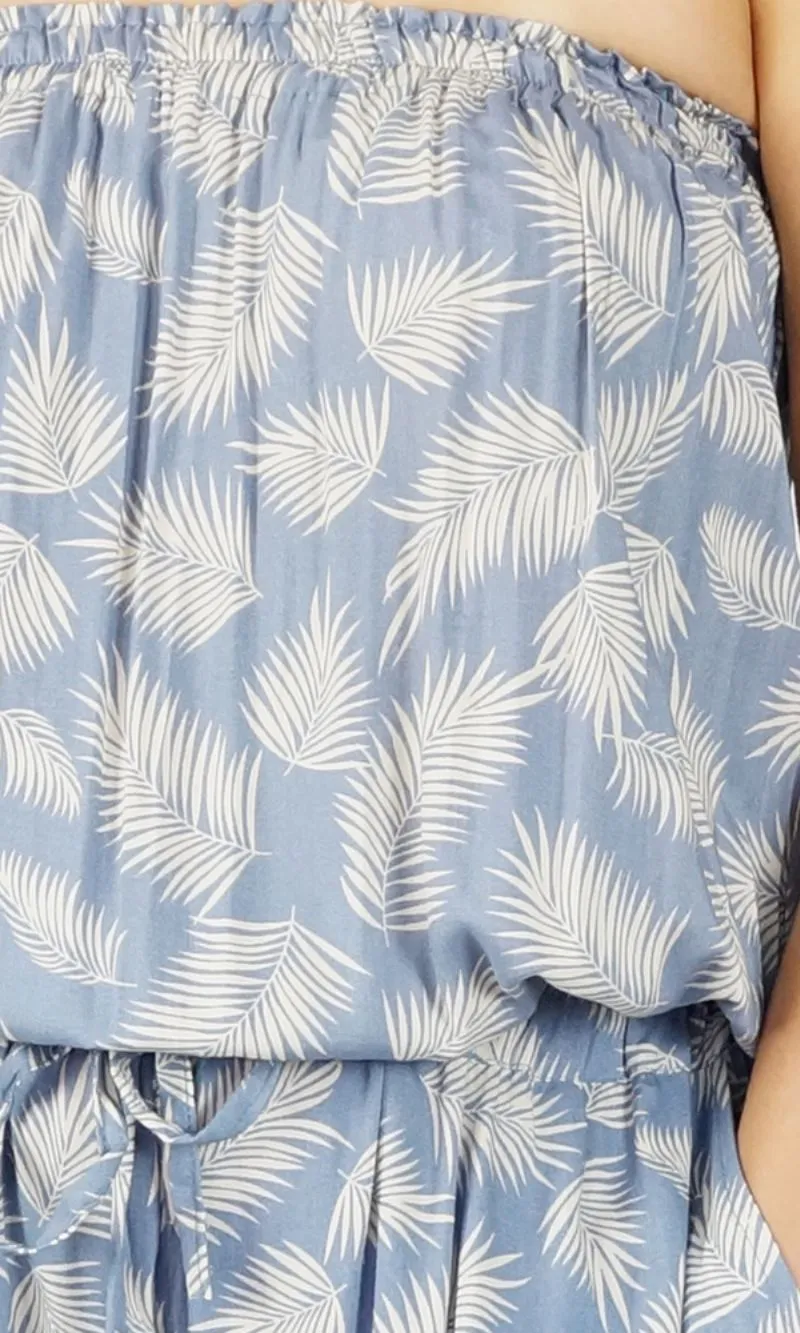 Rayon Jumpsuit Long Bandeau Fern, More Colours