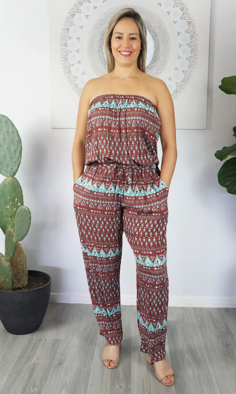 Rayon Jumpsuit Long Bandeau Tuscany, More Colours
